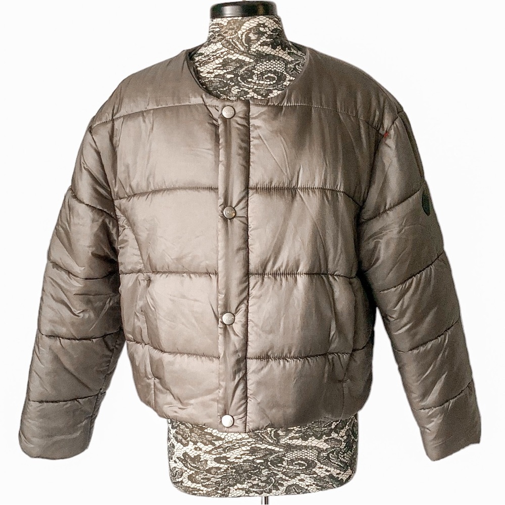 Puffa Oversized Collarless Padded Jacket Luxe Sat… - image 7